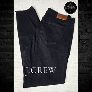 J. Crew Women's Black Lookout High Rise Skinny Ripped Knee Jeans Size 30